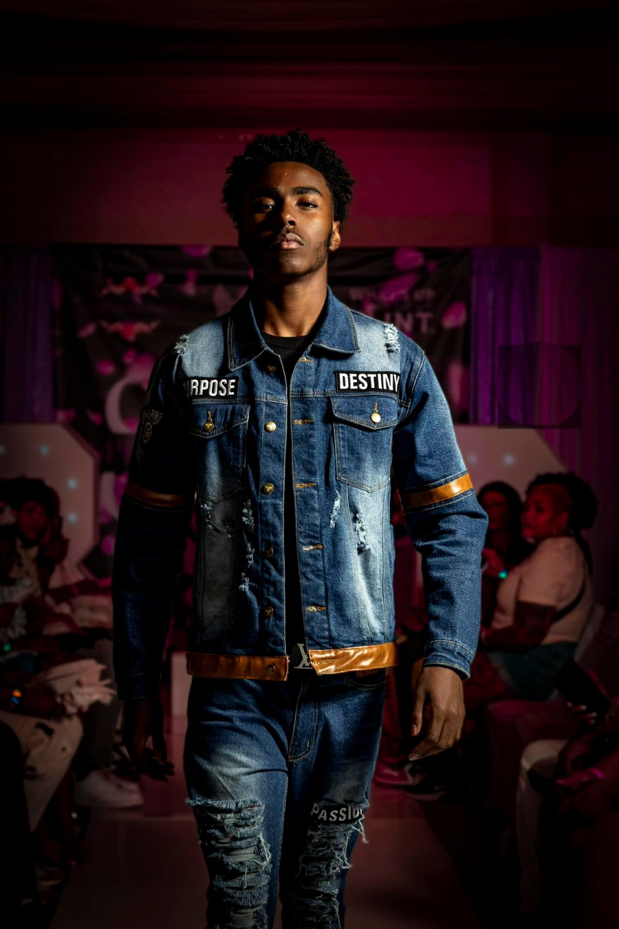 Unleashed Mens stretch Denim blue jean Jacket