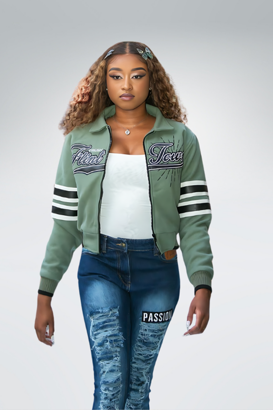 Fresh Flint Womens Cropped Wool Jacket