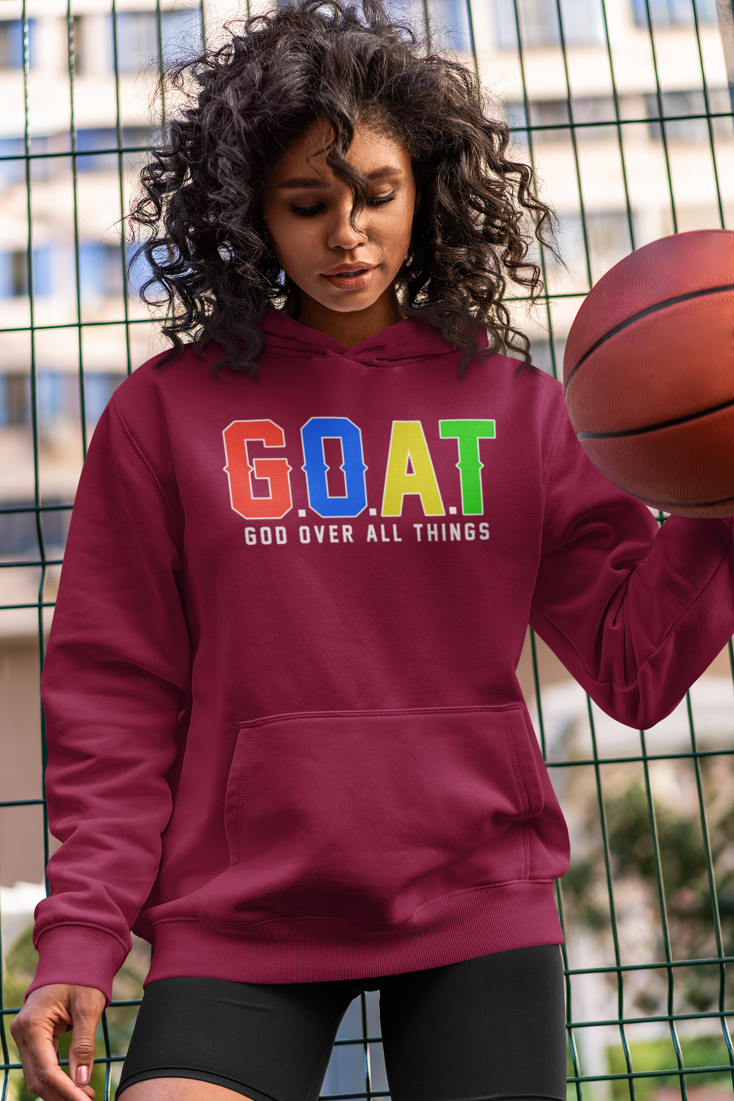 G.O.A.T (God over all things)  (Multi color print) Hoodie