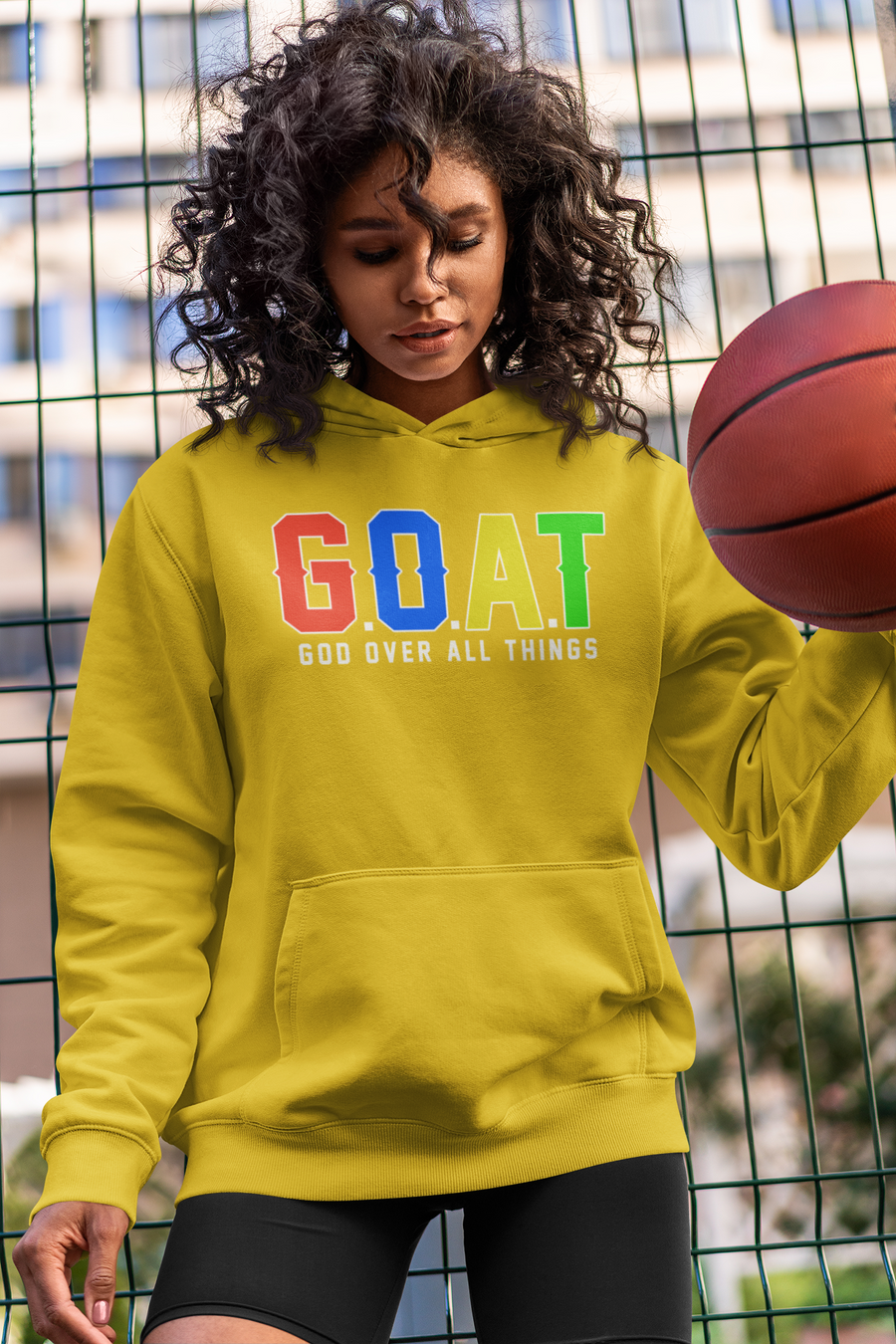 G.O.A.T (God over all things)  (Multi color print) Hoodie