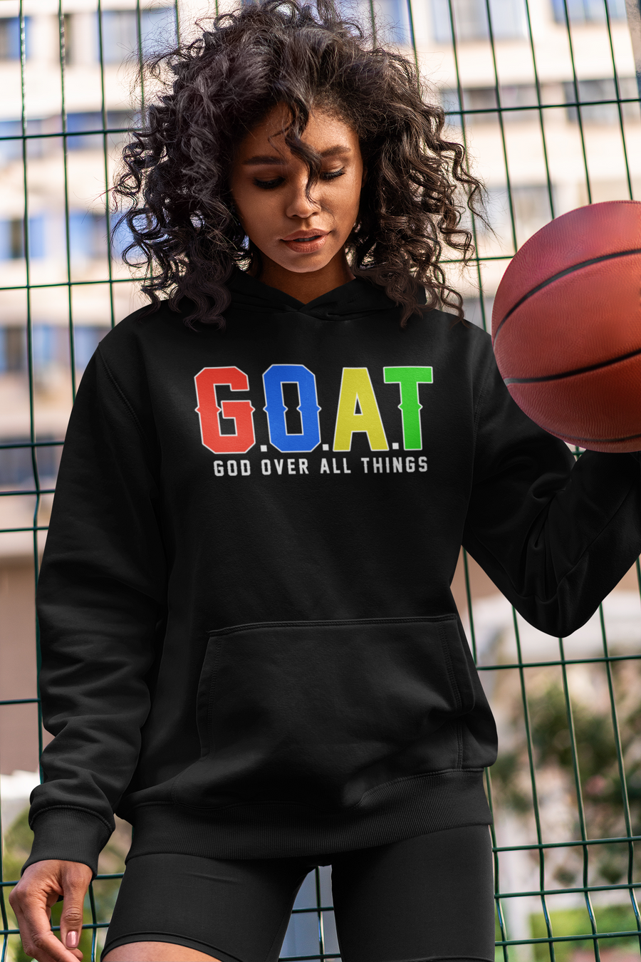 G.O.A.T (God over all things)  (Multi color print) Hoodie