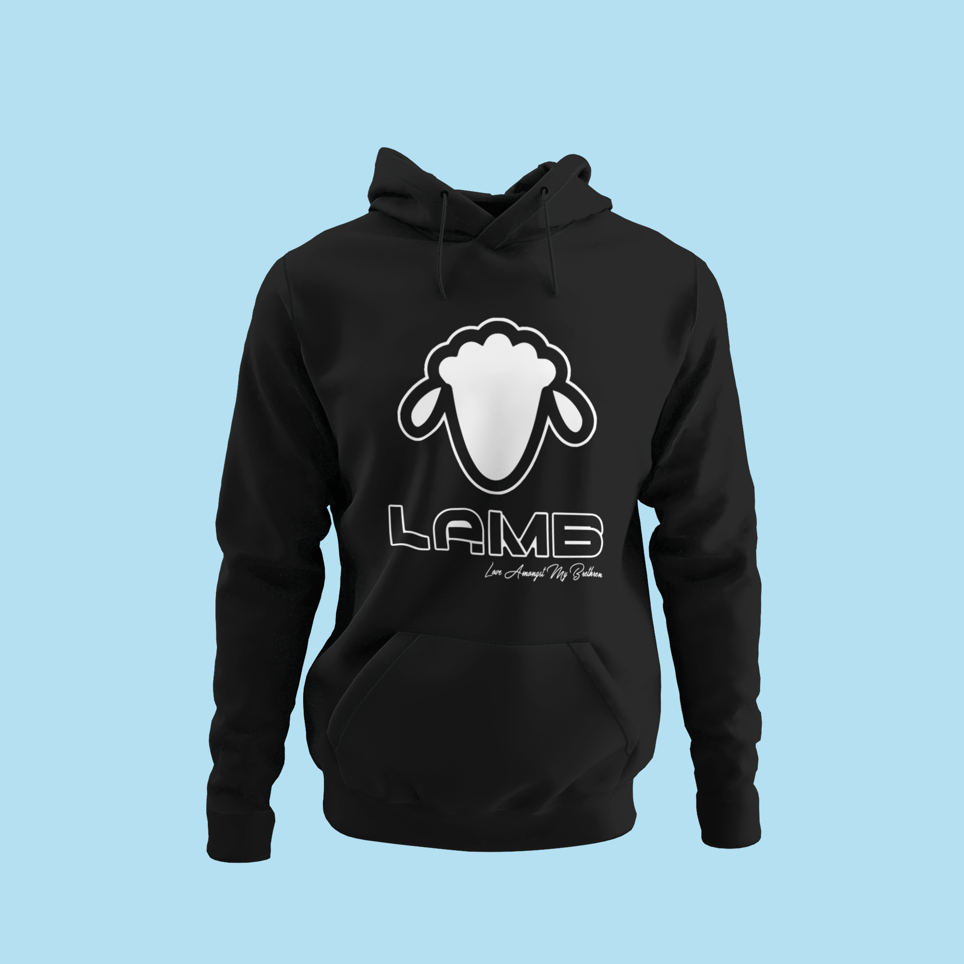 Lamb head Hoodie (black and white)