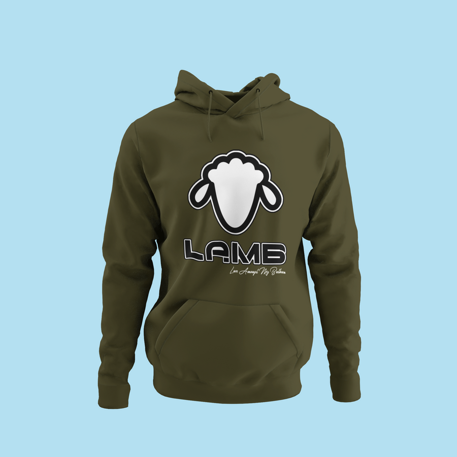 Lamb head Hoodie (black and white)