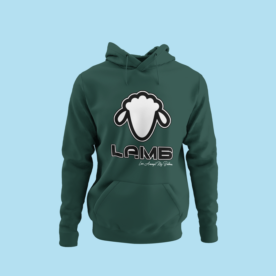 Lamb head Hoodie (black and white)