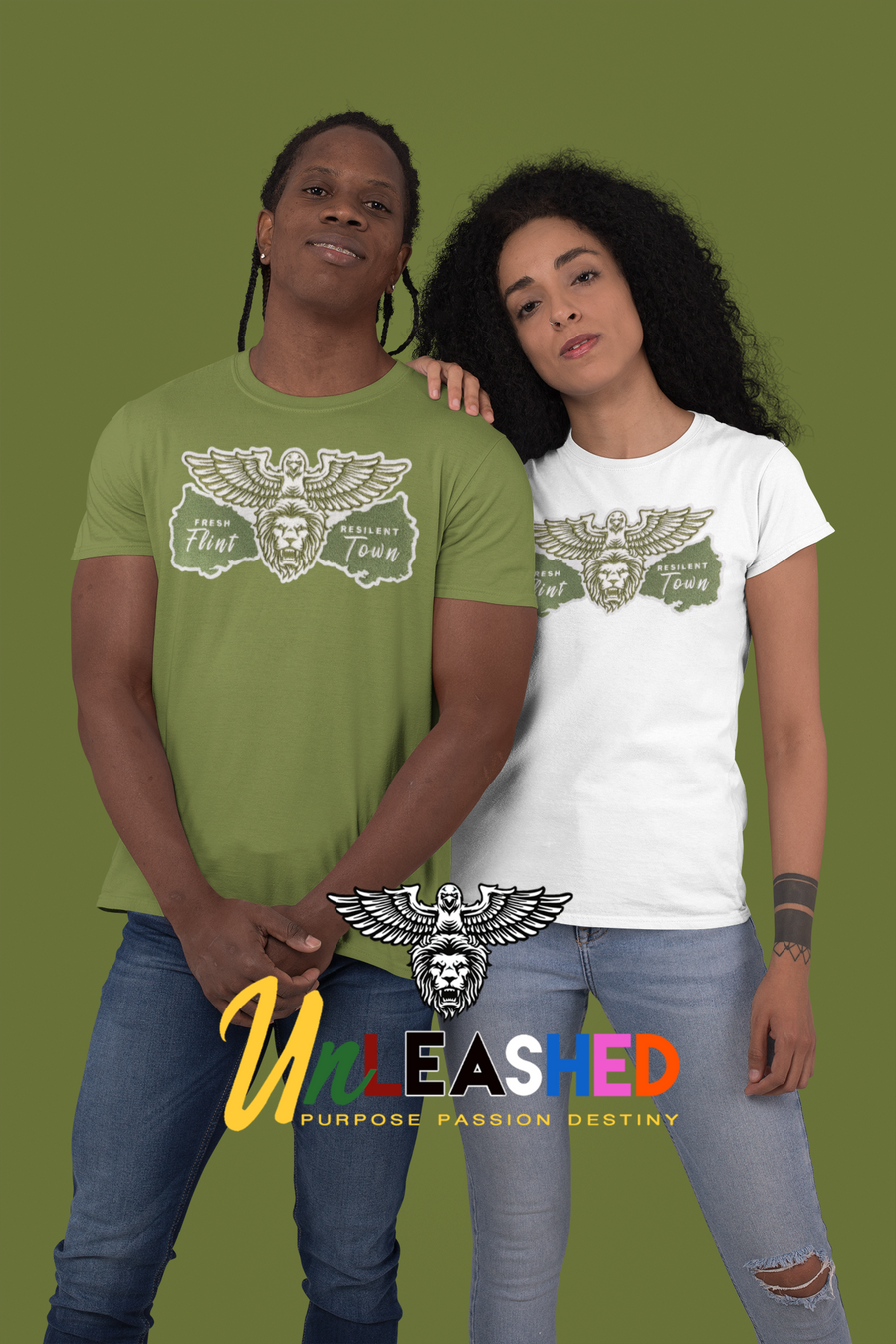 Chenille (Military Green) Fresh Flint T-shirt