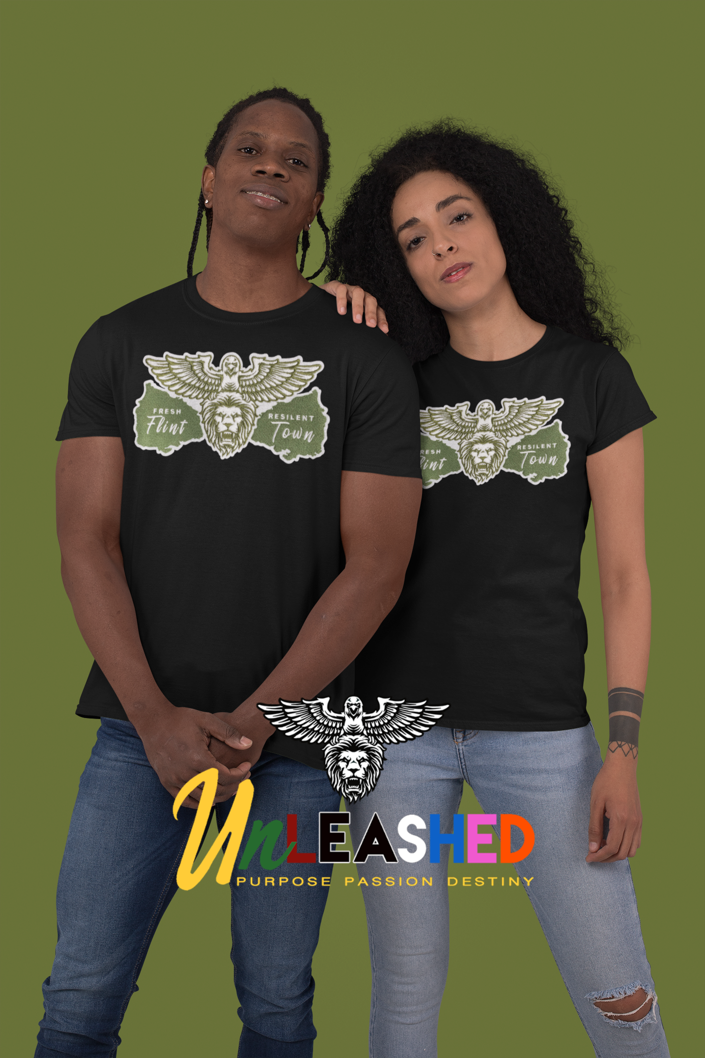 Chenille (Military Green) Fresh Flint T-shirt