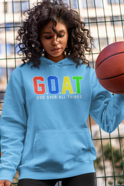 G.O.A.T (God over all things)  (Multi color print) Hoodie