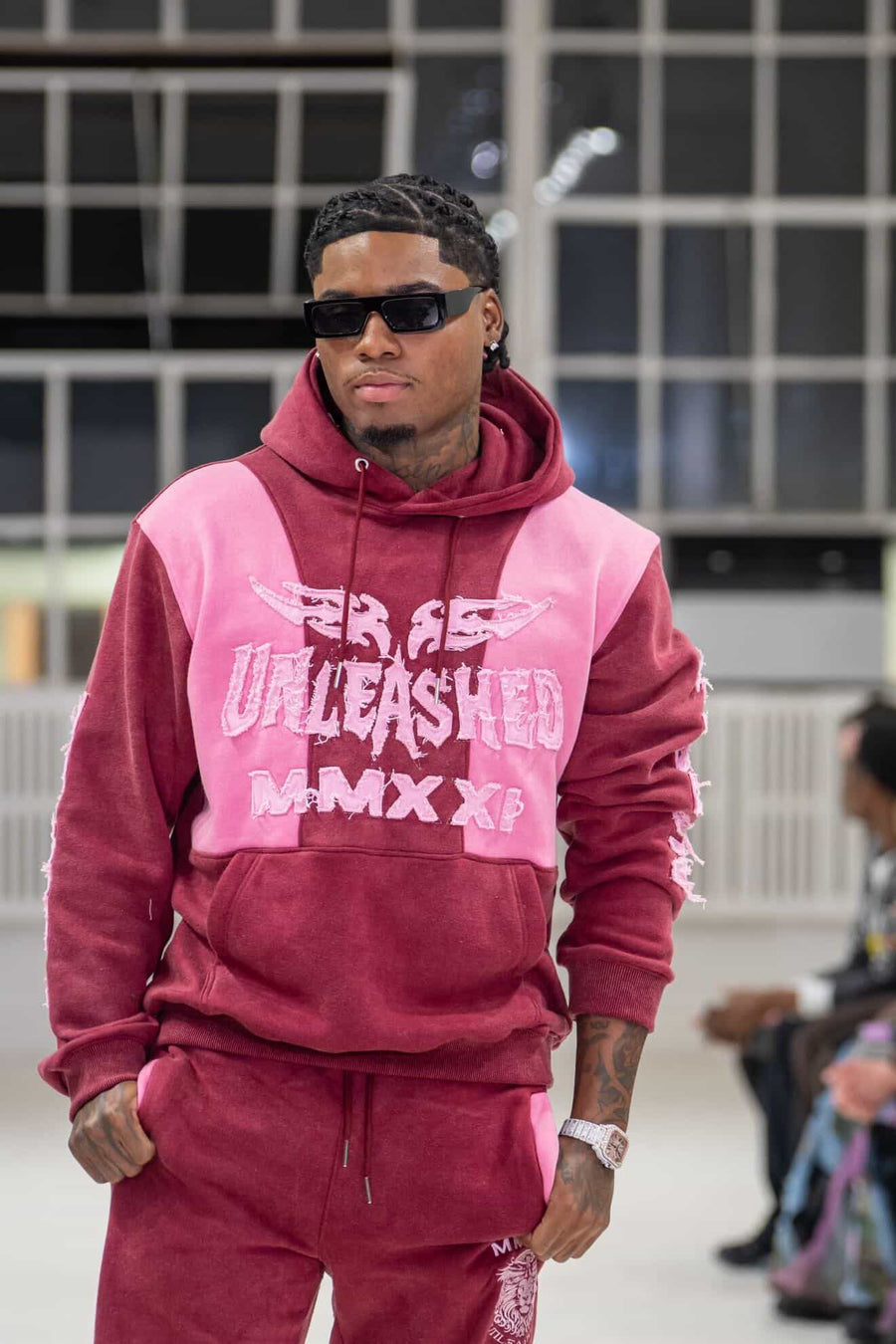 Unleashed MMXXI Vintage Wash Jogger suit – Burgundy / Rose