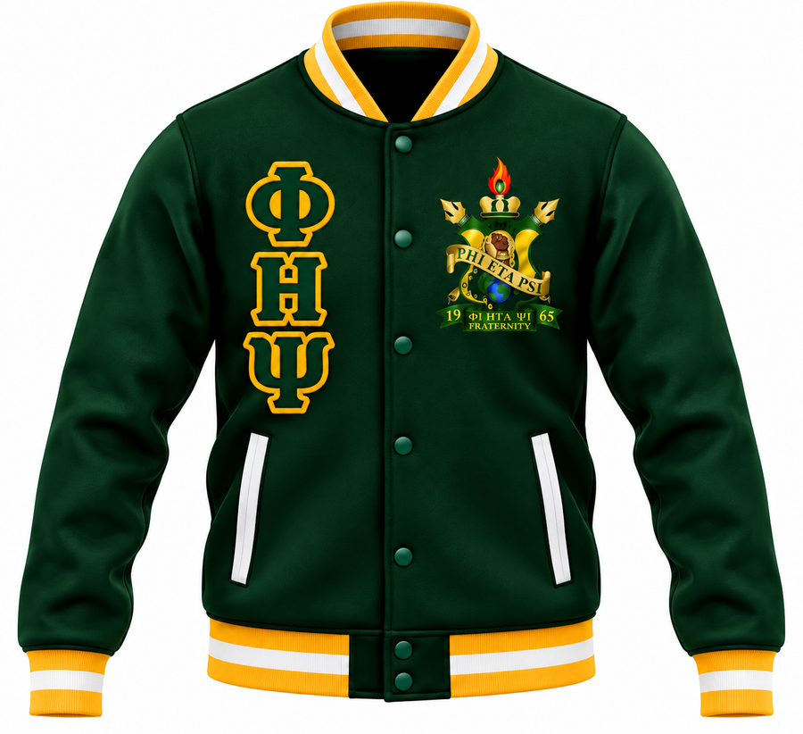 Phi Eta Psi Green wool Bomber jacket