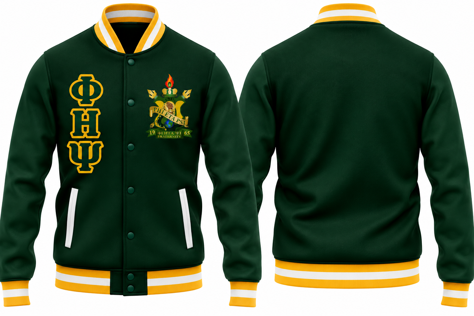 Phi Eta Psi Green wool Bomber jacket