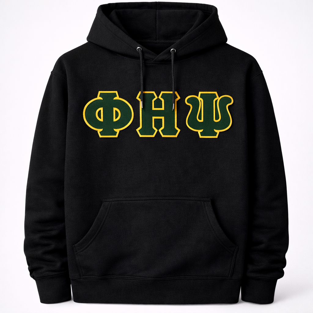 PHI ETA PSI GREEK LETTER SLIM STICHED  HOODIE