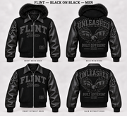 Unleashed Flint Built Different Varsity Coat - Black on Black - Men