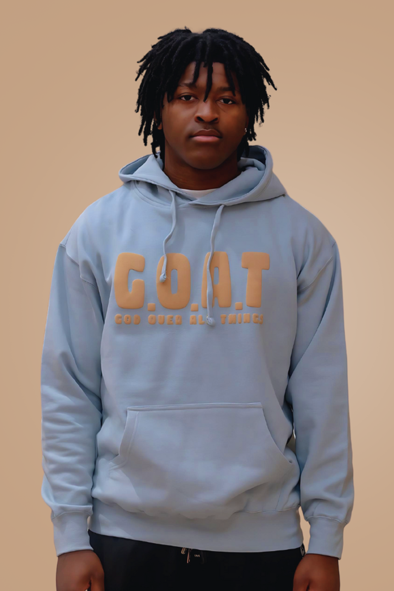 G.O.A.T - God over all things Sweater tan Puff