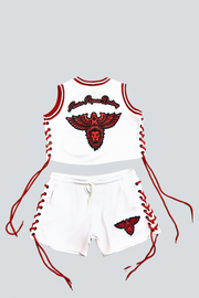 Womens Unleashed  laced cropped basketball Jersey set