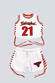 Womens Unleashed  laced cropped basketball Jersey set