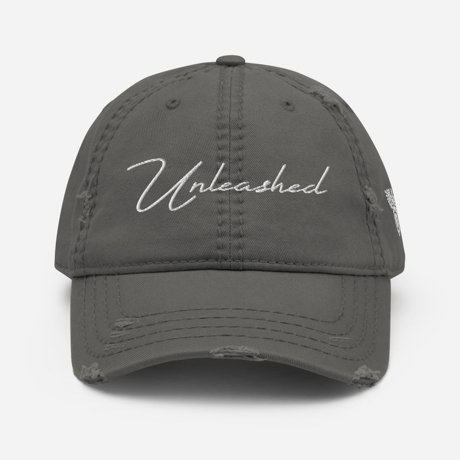 Unleashed Cursive Distressed Dad Hat