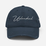 Unleashed Cursive Distressed Dad Hat