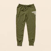 Heavy Fleece Joggers -  Chenille patch Bottoms