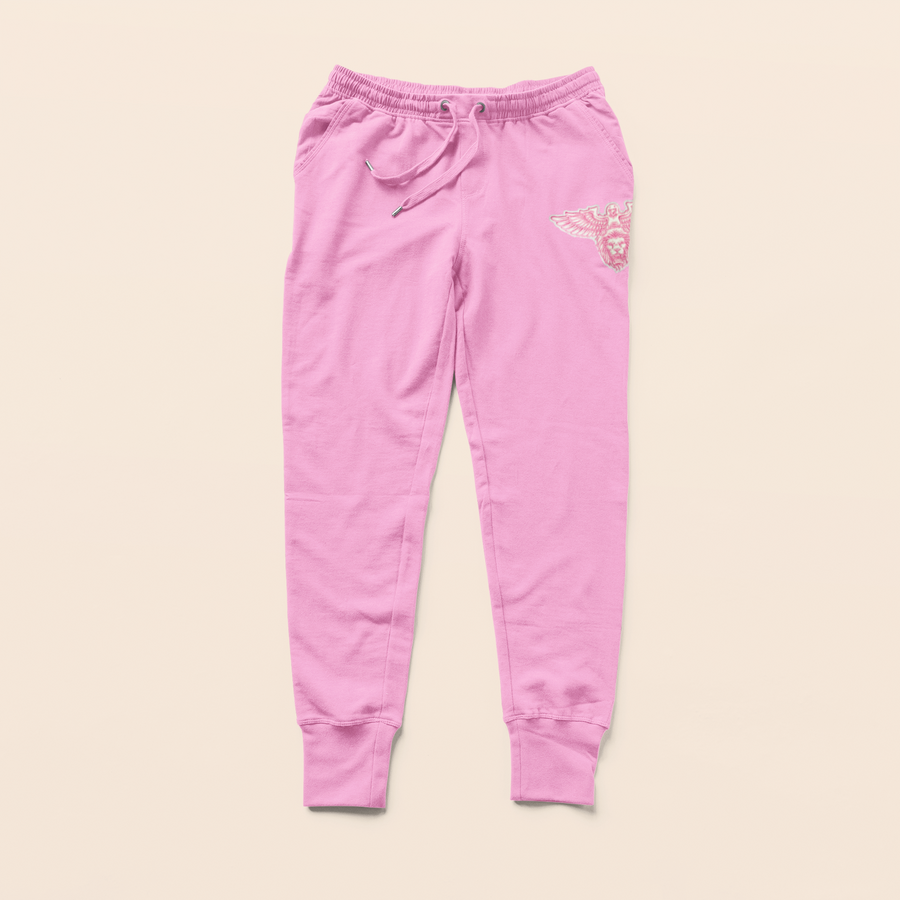 Heavy Fleece Joggers -  Chenille patch Bottoms