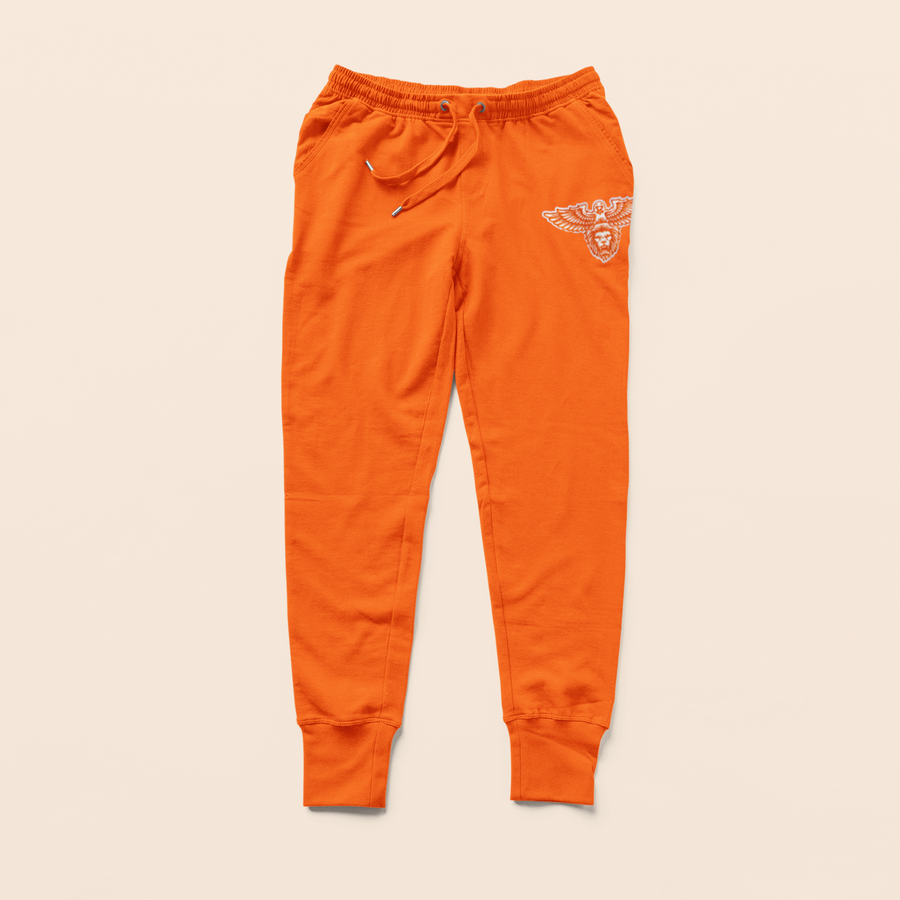 Heavy Fleece Joggers -  Chenille patch Bottoms