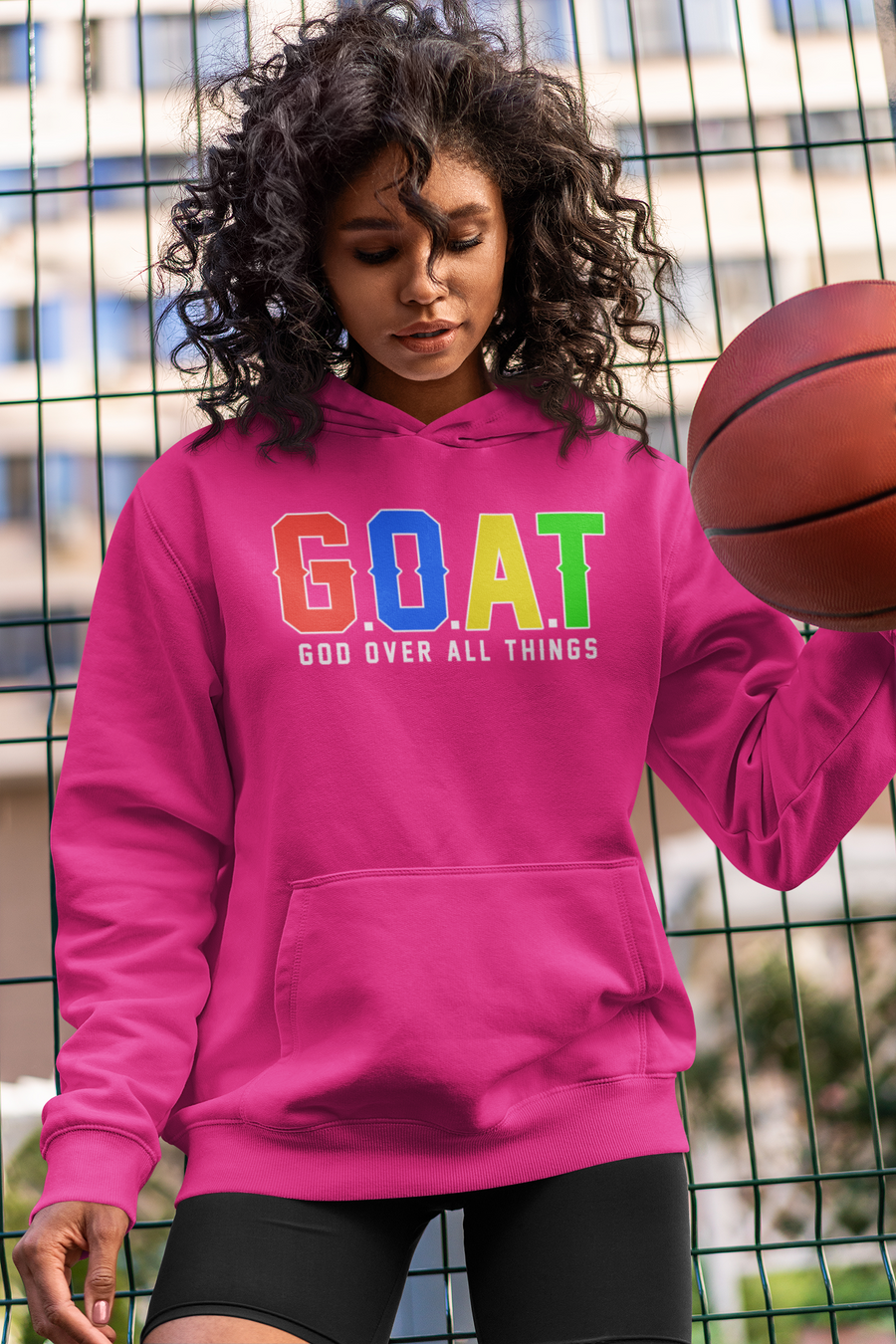 G.O.A.T (God over all things)  (Multi color print) Hoodie