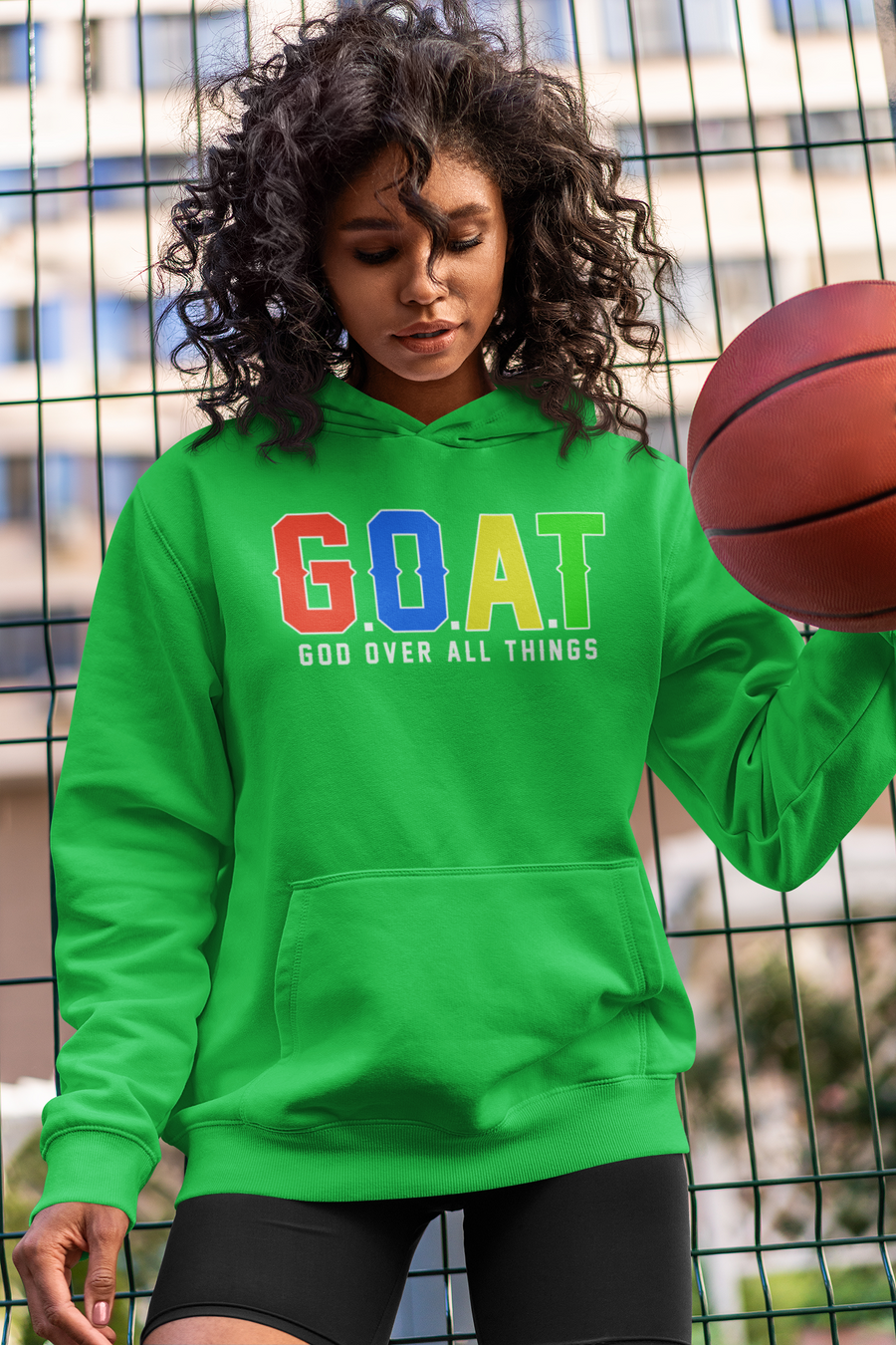 G.O.A.T (God over all things)  (Multi color print) Hoodie