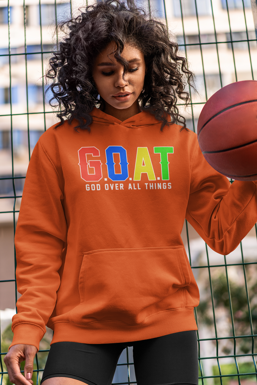 G.O.A.T (God over all things)  (Multi color print) Hoodie