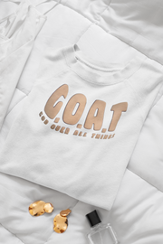 G.O.A.T - God over all things Sweater tan Puff